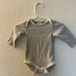 Baby Boden Striped Bodysuit Long-sleeve Kids Grey White Sz 0-3M Gently Used